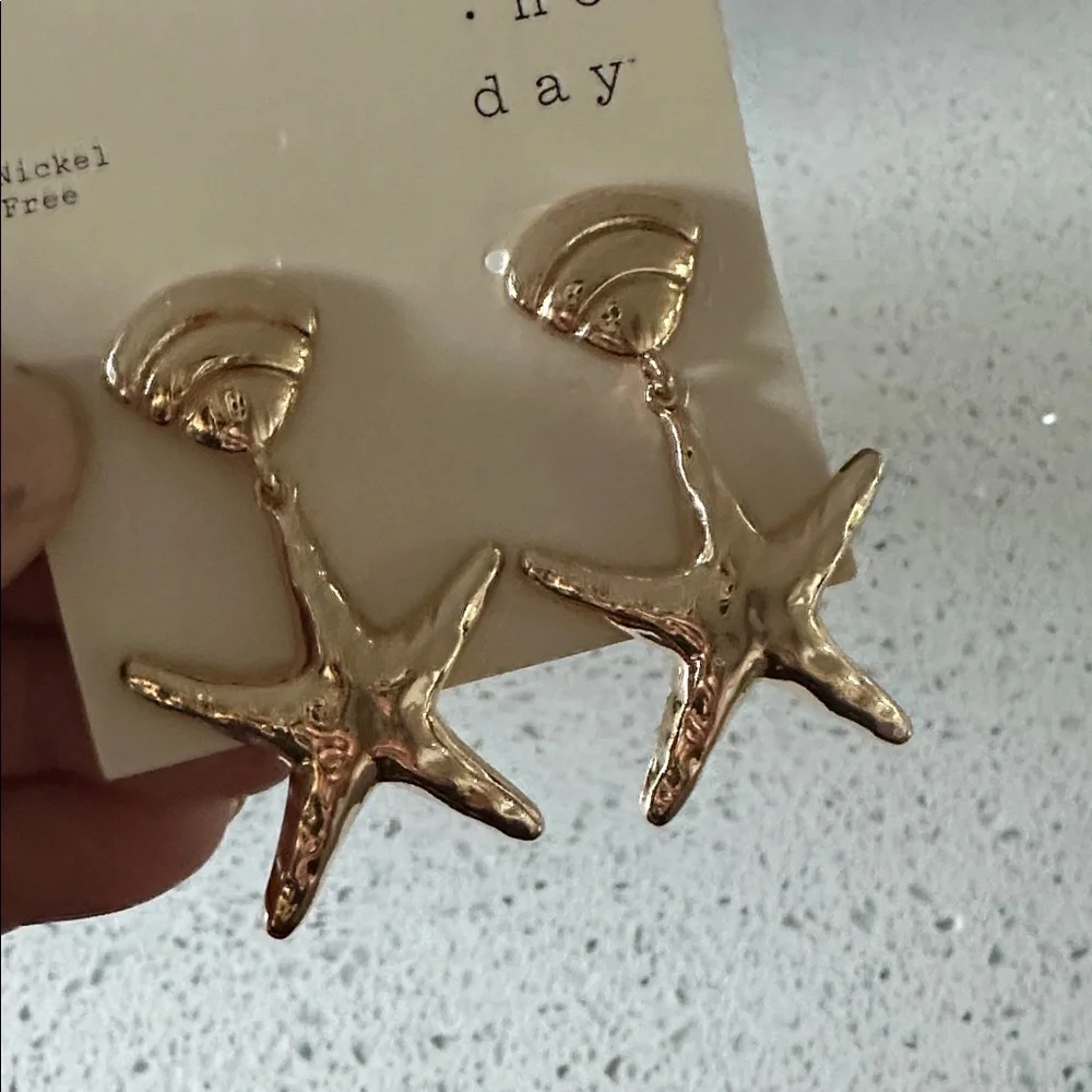 a new day Nickel Free Starfish Earrings